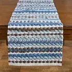 Becca Blues Brown Chindi Heavy Woven Cotton Country Table Runner