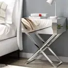 Mirrored Bedside Table Drawers Side Table Storage Nightstand Silver MOCO