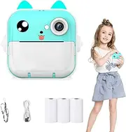 Instant Print Camera 1080P Hd, Selfie Camera Toy Digital Camera, Camera for Kids,Portable Video Cameras with Print Paper, Kids Camcorder,