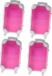 [BATHVEVE] 4pcs Box Mini Storage Box Portable Cosmetics Storage Makeup Luggage Organizer Makeup Travel Case Hand Luggage Make up Traveling Case Suitcase Make up Travel Case
