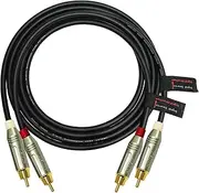 4 Meter RCA Cable Pair - Made with Mogami 2534 - Star Quad, High-Definition Audio Interconnect Cable and Amphenol ACPR Die-Cast, Gold Plated RCA Connectors – Directional design for best performance