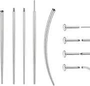 [jagosen] 14G 16G 18G 20G Piercing Taper Stainless Steel Flat Back Earring Applicator Tool Threadless Insertion Pin Curved Body Piercing Stretching Kit for Ear/Nose/Navel/Lip/Eyebrow