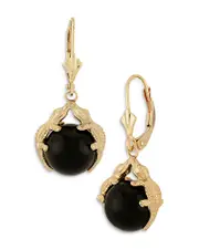 Bloomingdale's Fine Collection Onyx Alligator Drop Earrings in 14K Yellow Gold