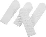 BUGUUYO 4pcs Rubber Door Stoppers Wedge Design for Home Use Protects Floors from Scratches Blocks Noise and Vibrations Sleek White Finish for Stylish Decor