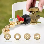 Propane Refill Adapter with Gauge and Control Valve 90 Degrees Elbow elWVl-