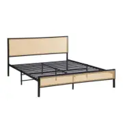 NEW Big Bedding WAZE Metal Bed Frame - Rattan Board