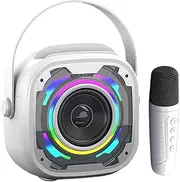 Karaoke Machine, Wireless Microphone with Speaker, Handheld Singing Devices with Handle and RGB Lights, Music Amplifier for Home, Performance
