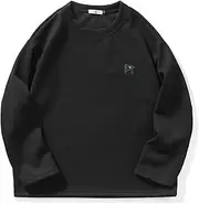 [GURUNVANI] Mens Waffle Sweatshirt Casual Crewneck Pullover Long-Sleeve Graphic Tops