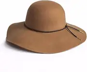 [ASSQI] Women's 100% Wool Foldable Wide Brim Retro Fedora Floppy Felt Bowler Hat