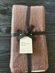 West Elm Slub Cotton Sets of 4-Napkins 20" x 20" Peppercorn Dark Brown