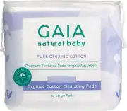 GAIA Natural Baby Organic Cotton Cleansing Pads 40 Pack