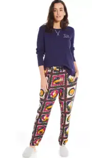 Peter Alexander Pyjama Pants Fox Tile Size Small Lightweight Viscose New