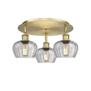 Innovations Lighting 516-3C-8-19 Fenton Flush Fenton 3 Light 19"W - Brass