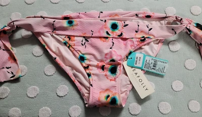 seafolly womans size 14 bikini bottoms cabana rose ponk blush