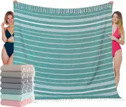 Cotton Sandproof Towels Woven Extra Large Big Sand Free Giant Camping Necessities Cloud for Adult Gifts Teal