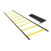 Agility Ladder 9 Rung 5m/16ft Carry Bag Speed Training Equipment, Black Yellow