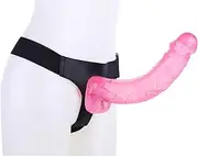 SAHOOSAFETY 34cm Extra Long Strap-On Dildos, Silicone Strap-On Penis Removable with Strong Suction Cup Anal Dildo SM Sex Toy for Men Women(Pink)
