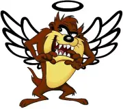 Tasmanian Devil Angel Wings Iron On Transfer - T-Shirt + Light & Dark Fabrics #4