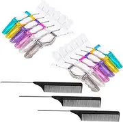 NOLITOY Travel Essential Hairdresser Clips Set Tail Combs Alligator Clips Styling Tools for Hairdressing