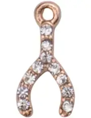 [Mocha] Isadora Aurelia Crystal Wishbone Charm in Rose Gold