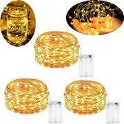 3 Pack 3M/5M/10M Fairy String Lights Home Christmas Decoration Light-Warm White