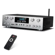 Amplifier Home Audio 4 Channel, 440 Watt Wireless Stereo Receiver House