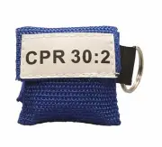100 Blue CPR Mask Keychain Face Shield with GLOVES imprinted CPR 30:2