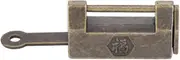 Chinese Vintage Padlock Antique Retro Style Lock Key Jewelry Box Drawer Applicable Mini Cabinets Drawers Box (350ml 23x6.5cm / 9.1x2.6in)