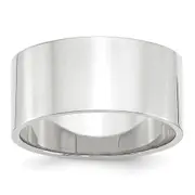 Solid 18K White Gold 10mm Light Weight Flat Men's/Women's Wedding Band Ring Size 11