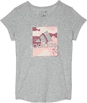 [adidas] Girls' Short Sleeve Essential Heather Tee(Big Kid)
