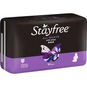 Stayfree All Nights Pads With Wings 10 pack