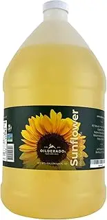 Oilderado Sunflower Oil, Naturally Expeller Pressed, Non-GMO Certified, Sunflower Cooking Oil, High-Heat Cooking, Great for Dressings, Marinades, and Frying, 1-Gallon