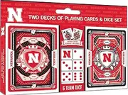 MasterPieces NCAA Nebraska Cornhuskers 2 Pack Cards and Dice Set