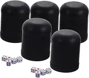 HAWILLOSCH Guessing Game Dice Set 5 Dice Cups 25 Dice Dice Shaker Cup for Parties Gatherings Random Style