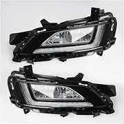 Fog Lights 2PCS Car DRL LED Fog Lamp Cover Daytime Running Lights with Yellow Turn Signal Daylight for Hyundai for Tucson 2019 2020