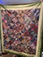 Handmade Patchwork Lap Quilt 60x67 Multicolored Flowers Very Soft