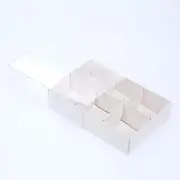 6 Chocolate Box with Clear Slide Cover - Gloss White