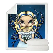 Daisy Lovely Blonde Fairy with Flowers Throw Blanket