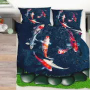 3D Lawn Fish 248 Bed Pillowcases Quilt Queen Size