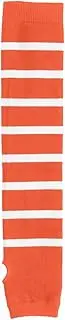 [SPORT-TEK] Striped Arm Socks. STA03 Deep Orange/ White S/M