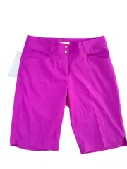 Adidas Climalite Magenta Pink Long Trouser Golf Shorts Women's Size 4 NWT
