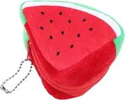 [DEARMAMY] Fruit Coin Purse Card Holder Keychain Fruit Charger Bee Double Zipper Coin Purse Small Wallet Pocket Coin Bag Purse Men Drawstring Fruit Snacks Round Coin Purse Plush