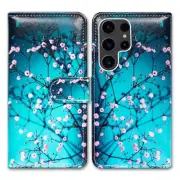 Case for Samsung Galaxy S25 Ultra,Flower Leather Flip Phone Case Plum Blossom