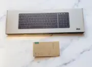 Muli Mode Slim Gray Bluetooth Keyboard W Skin and Purple Wireless Mouse W Bat