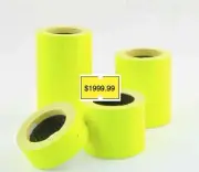 50 FLURO FLUORO PRICING PRICE TAG TAGGING GUN LABEL ROLLS YELLOW