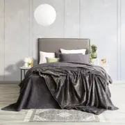 Renee Taylor Plush Blanket/Duvet 380GSM Ultra Soft Velvet Graphite