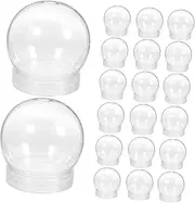 BUGUUYO 24pcs Snow Globe DIY Water Globe Water Globe Crafts Easy to Use DIY Globe Display Dome Cloche Christmas Fillable Balls Crafts Water Globes Clear Plastic Water Globe Transparent