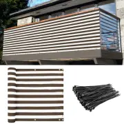 35'' Privacy Balcony Fence Screen Deck Patio Shade Shelter Cover Brown Strip