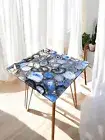 30" Agate Stone Square Coffee Tabletop Adorable Countertop Sofa Centerpiece Deco