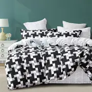 Ardor 250TC Emerson Geometric Cotton Sateen Quilt Cover Set